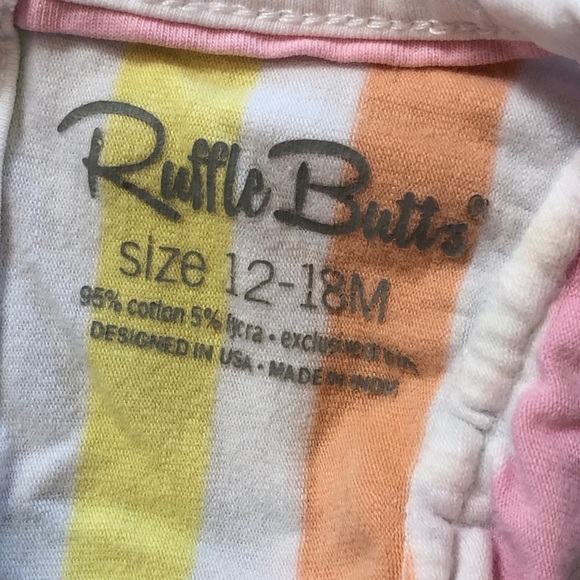 RuffleButts Pastel Rainbow Ruffle Shoulder Tie Front Top Baby Girl 12–18 Month - Picture 4 of 8